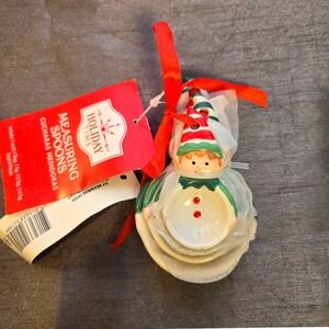 Holiday Time Elf Measuring Spoon Set Christmas Kitchen Gadget Ceramic